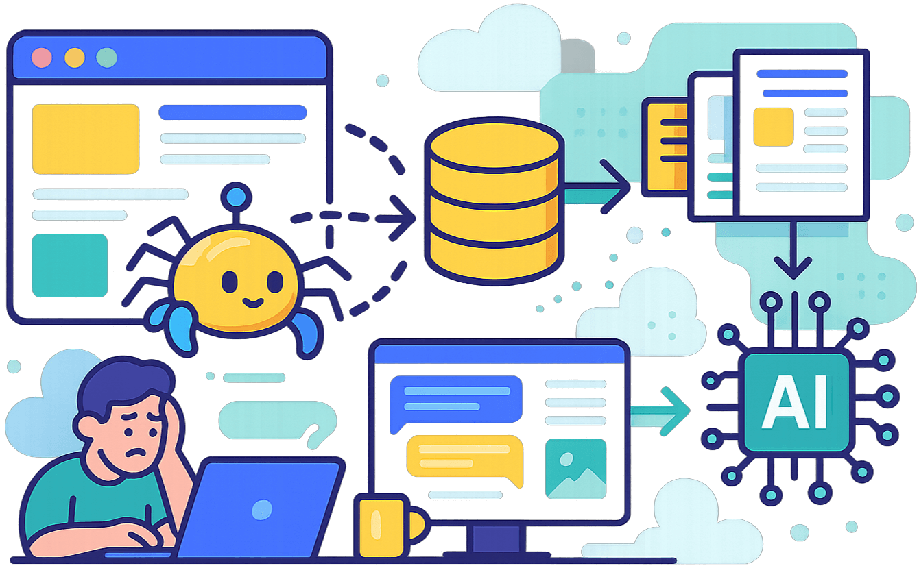 Business website crawler turning site content into an AI knowledge base
