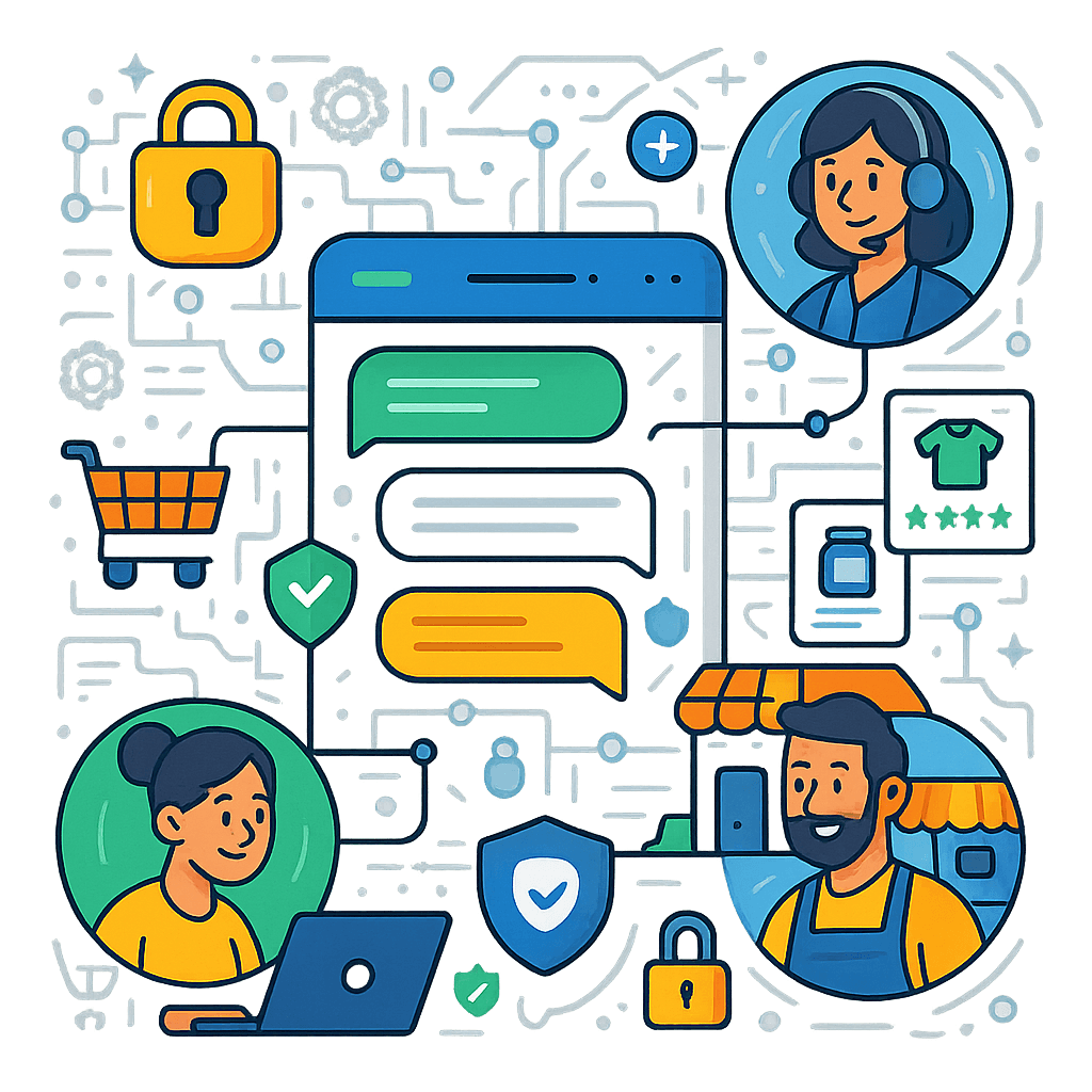Ethora marketplace chat between buyers, sellers and support