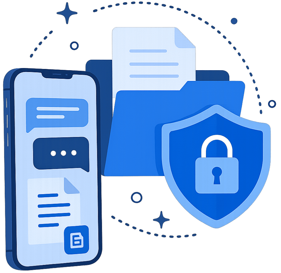Secure in-app messaging and document sharing