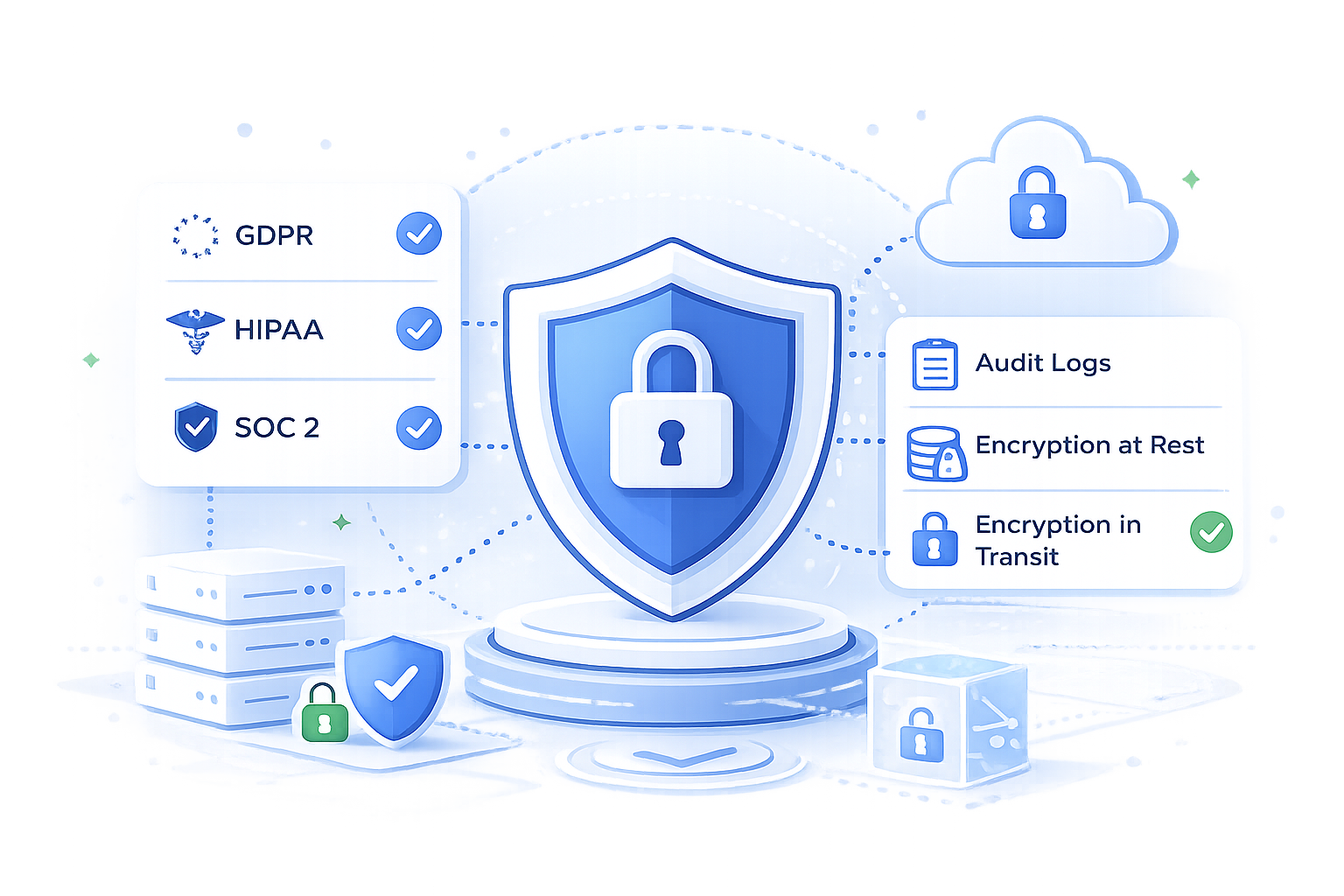 Encryption, audit logs, and data kept inside your own perimeter