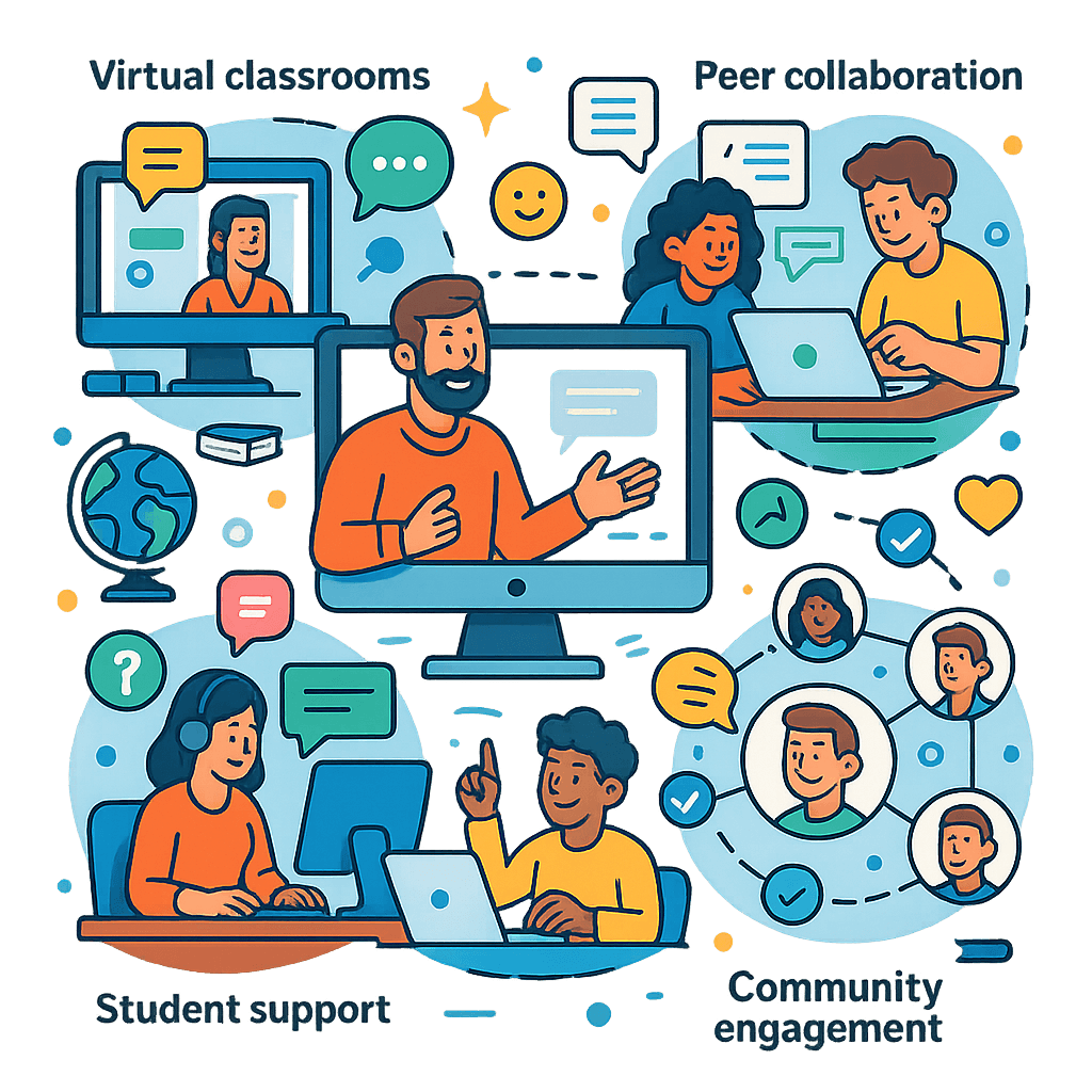 Virtual classrooms, peer collaboration and student support with Ethora