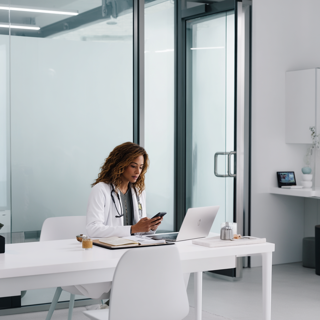 Text chat alongside a telehealth video consultation