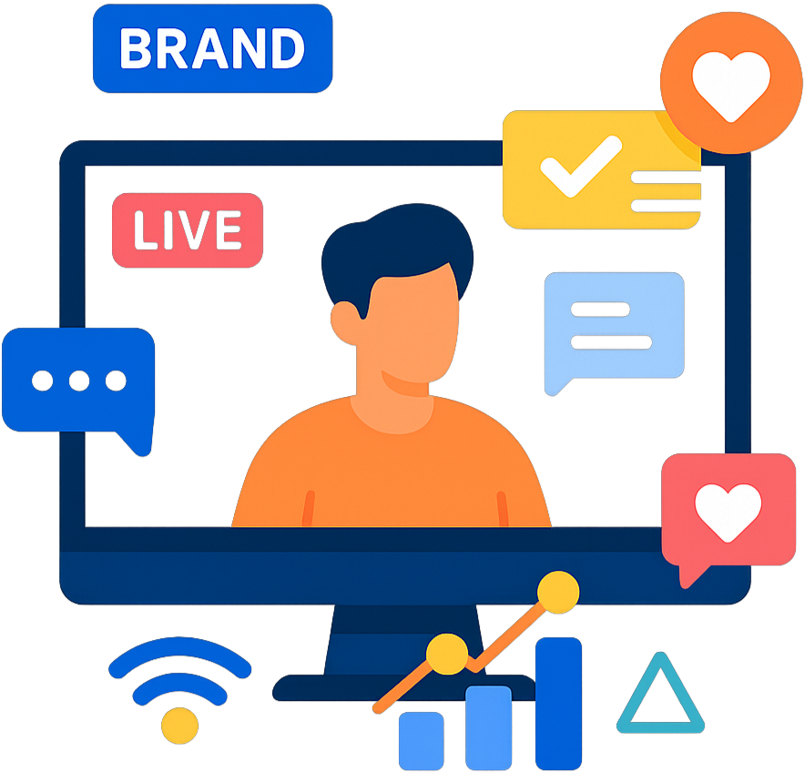 Fully customizable, branded live streaming player interface