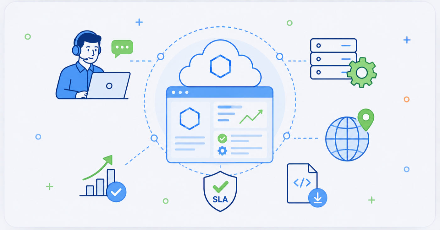 Managed deployment with enterprise SLA and uptime monitoring