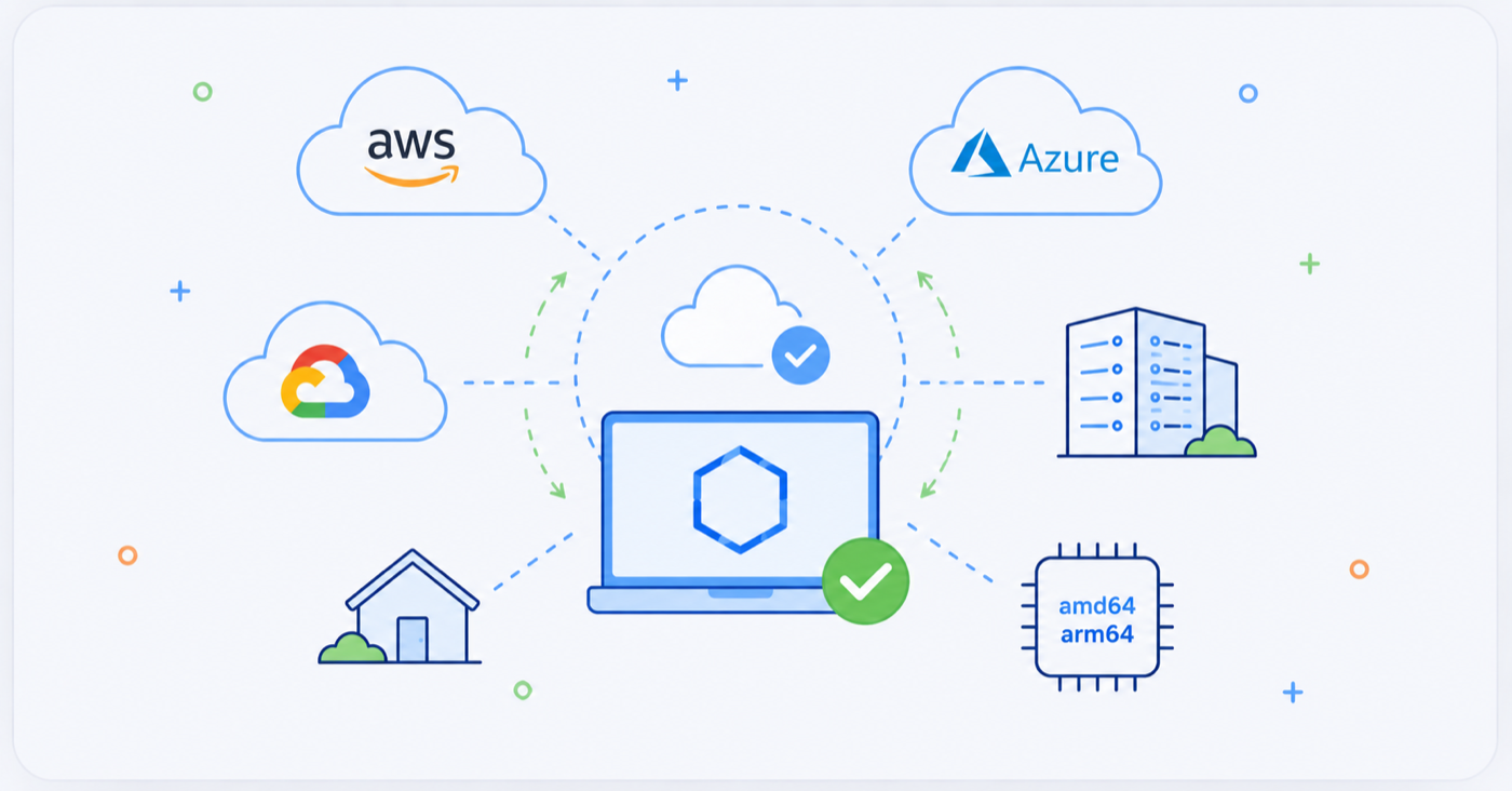 Deploy on AWS, Azure, GCP or on-premises infrastructure