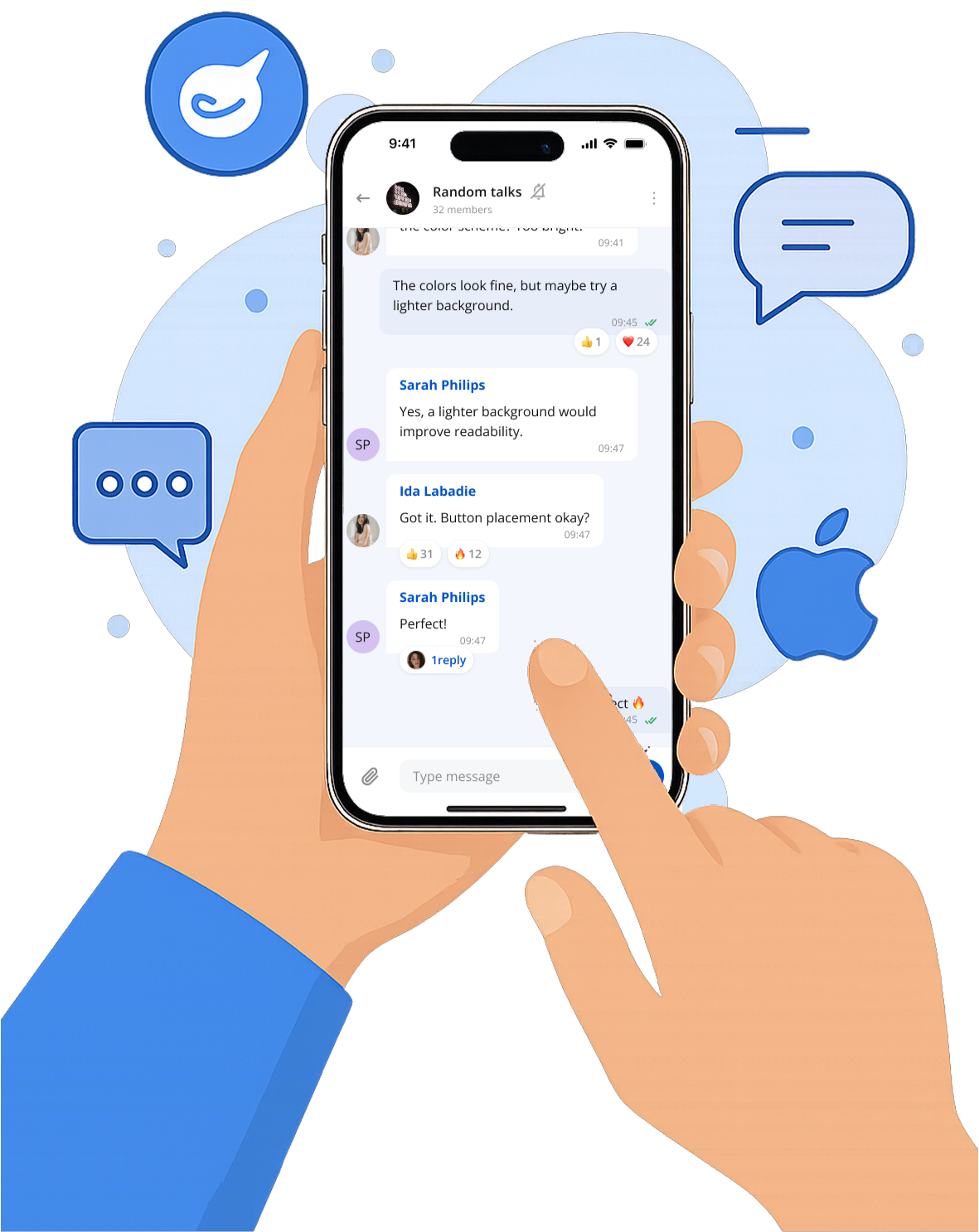 Ethora iOS SDK supported chat features